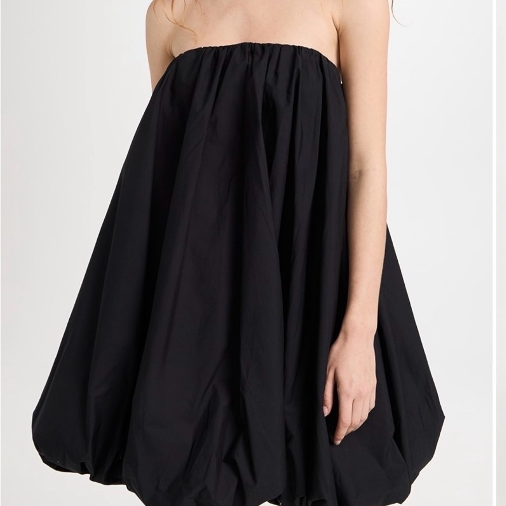 Ulla Johnson Strapless Black Bubble-Hem Dress